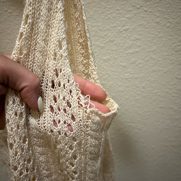 Zara Cream Ribbed Cropped Tank Top - Picture 4 of 4